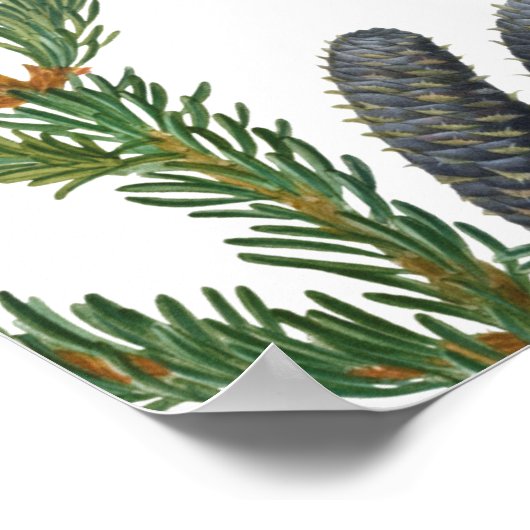 Rustikale Pine Greenerity Hochzeitsstift Poster (Ecke)