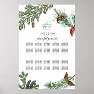 Rustikale Pine Greenerity Hochzeitsstift Poster