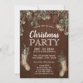 Rustikale Pine Greenery Wasserfarbenes Weihnachtsg Einladung (Vorderseite)