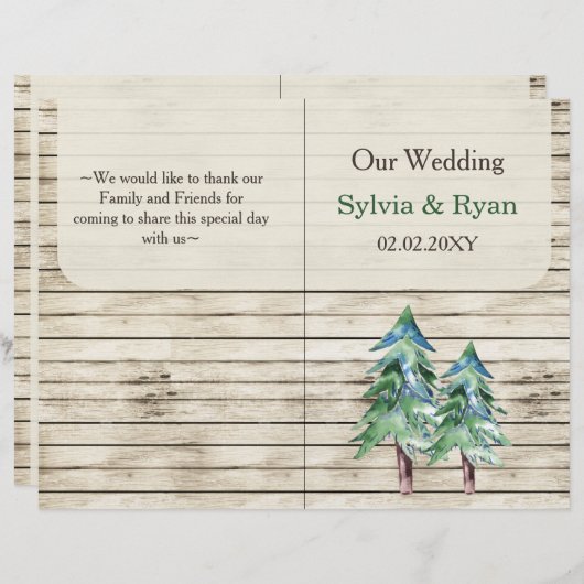 Rustikale Pine-Hochzeit (Vorne/Hinten)