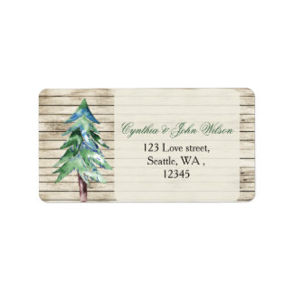 Rustikale Pine-Hochzeit Adressaufkleber