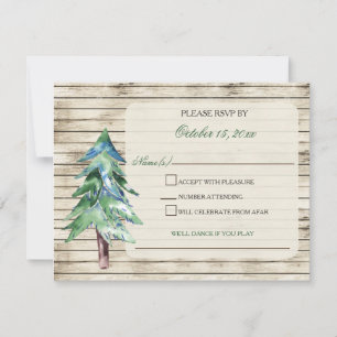 Rustikale Pine-Hochzeit Einladung