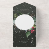 Rustikale Pine & Holly Winter Sparkone All In One Einladung (Außenbereich)