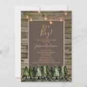 Rustikale Pine Mason Jar String Light Baby Dusche Einladung (Vorderseite)