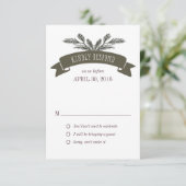 Rustikale Pine-Needle-Antwortkarte Einladung (Stehend Vorderseite)