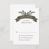 Rustikale Pine-Needle-Antwortkarte Einladung (Vorne/Hinten)