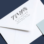 Rustikale Pine Needles Winterurlaub Rücksendeadres Gummistempel