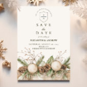 Rustikale Pine Ornament Winterhochzeit Save The Date