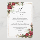 Rustikale Pine Poinsettia Blumenhochzeit Menükarte (Vorderseite)