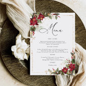 Rustikale Pine Poinsettia Blumenhochzeit Menükarte