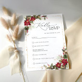 Rustikale Pine Poinsettia Blumenweihnachtsfest RSVP Karte