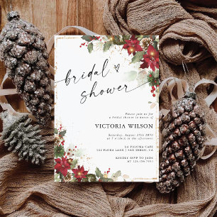 Rustikale Pine Poinsettia Bridal Dusche Einladung