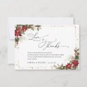 Rustikale Pine Poinsettia Hochzeit Dankeschön Kart Dankeskarte (Vorderseite)