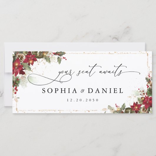 Rustikale Pine Poinsettia Hochzeitstisch (Vorderseite)