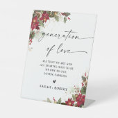 Rustikale Pine Poinsettia Liebe-Zeichen Sockelschild (Vorderseite)