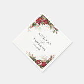 Rustikale Pine Poinsettia Wedding Napkins Serviette (Ecke)