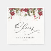 Rustikale Pine Poinsettia Wedding Napkins Serviette (Vorderseite)