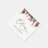 Rustikale Pine Poinsettia Wedding Napkins Serviette (Ecke)
