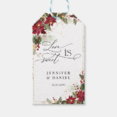 Rustikale Pine Poinsettia Wedding Vielen Dank für Geschenkanhänger (Vorderseite)