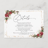 Rustikale Pine Poinsettia Weihnachtsfeier mit Blum Begleitkarte (Vorderseite)