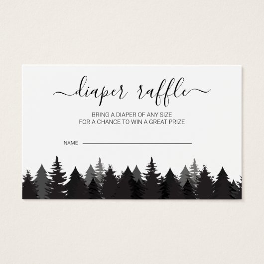 Rustikale Pine Tree Babydusche Windelwaschkarten (Vorderseite)