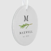 Rustikale Pine Tree Blätter Monogramm Weihnachten Ornament (Vorderseite)