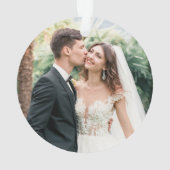 Rustikale Pine Tree Blätter Monogramm Weihnachten Ornament (Rückseite)