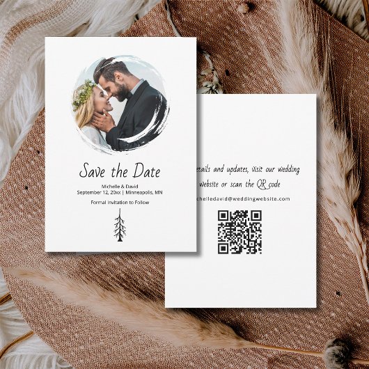 Rustikale Pine Tree Boho Lässig Hochzeit Save The Date