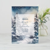 Rustikale Pine Tree Bridal Einladung (Stehend Vorderseite)