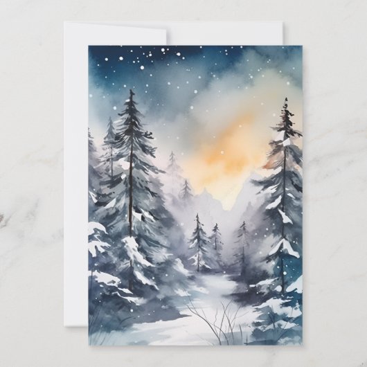 Rustikale Pine Tree Bridal Einladung (Rückseite)