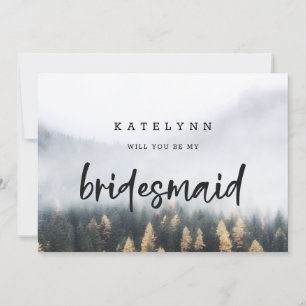 Rustikale Pine Tree Bridesmaid Vorschlag Card