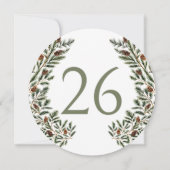 Rustikale Pine Tree Cone Winter Forest Tischnummer (Rückseite)