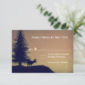 Rustikale Pine Tree Country Wedding RSVP Cards (Stehend Vorderseite)