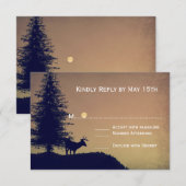 Rustikale Pine Tree Country Wedding RSVP Cards Karte (Vorne/Hinten)