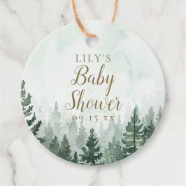 Rustikale Pine Tree Forest Baby Dusche Geschenkanhänger