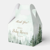 Rustikale Pine Tree Forest Baby Dusche Geschenkschachtel (Rückseite)