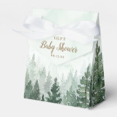 Rustikale Pine Tree Forest Baby Dusche Geschenkschachtel (Vorderseite)