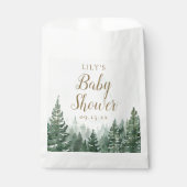Rustikale Pine Tree Forest Baby Dusche Geschenktütchen (Vorderseite)