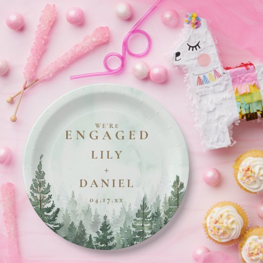 Rustikale Pine Tree Forest-Engagement-Partei Pappteller (Party)