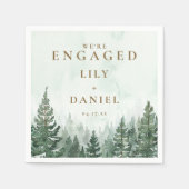 Rustikale Pine Tree Forest-Engagement-Partei Serviette (Vorderseite)