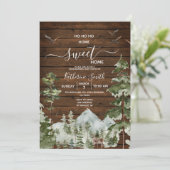 Rustikale Pine Tree Housewarming Sweet Zuhause Einladung (Stehend Vorderseite)