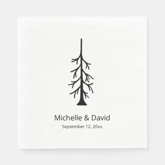 Rustikale Pine Tree Moderne Lässige Hochzeit Boho Serviette (Vorderseite)