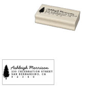 Rustikale Pine Tree Skriptbezeichnung & Rücksendea Gummistempel (Stempel)