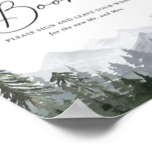 Rustikale Pine Tree Wedding Gästebuchsignatur Poster (Ecke)