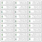 Rustikale Pine Tree Wedding Guest Address Labels (Vorderseite)