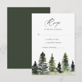 Rustikale Pine Tree Wedding RSVP Card Karte
