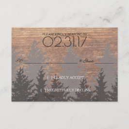Rustikale Pine Tree Wedding RSVP Card Karte