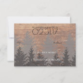 Rustikale Pine Tree Wedding RSVP Card Karte (Vorderseite)