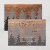 Rustikale Pine Tree Wedding RSVP Card Karte (Vorne/Hinten)