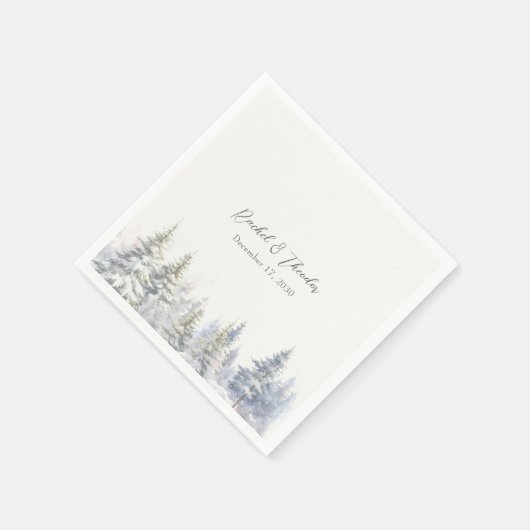 Rustikale Pine Tree Wedding Serviette (Ecke)
